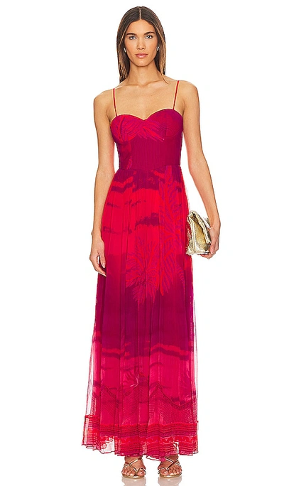 Hemant & Nandita Soma Maxi Dress In Red