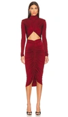 The Andamane Kendall Long-sleeved Bodysuit Red In Rust