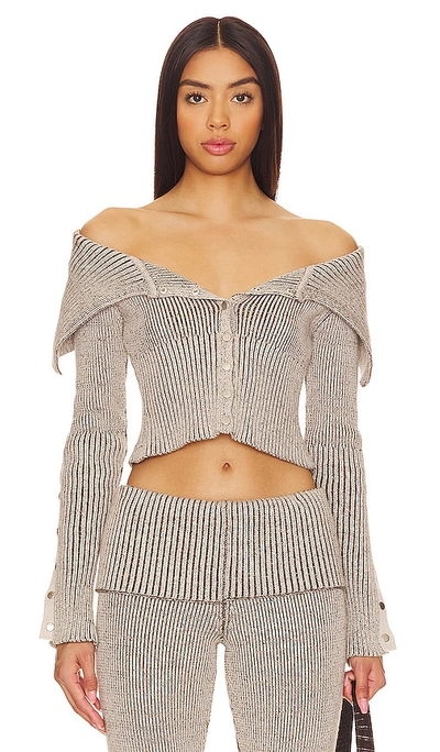 Jaded London Plated Popper Tribeca Sweater In Grey
