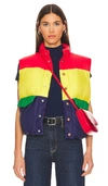 MOTHER THE PILLOW TALK TRI COLOR PUFFER VEST