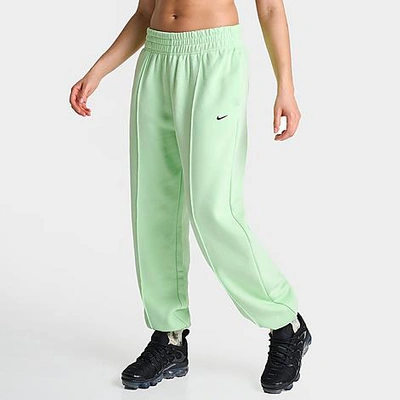 Nike Women's Sportswear Swoosh Loose Fleece Jogger Pants In Vapor Green/black