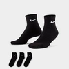 Nike Everyday Cushioned Training Ankle Socks (3-pack) In Black/white