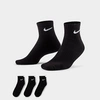 Nike Cushioned Ankle Socks (3 Pairs) In Black/white