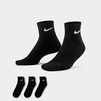 Nike Cushioned Ankle Socks (3 Pairs) In Black/white