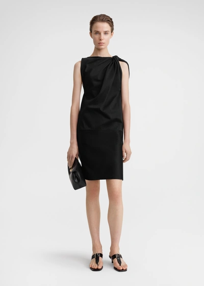 TOTÊME SHOULDER-TWIST DRESS BLACK