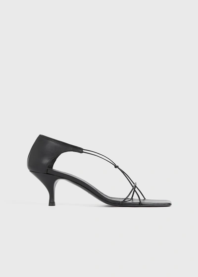 Totême The Knot Leather Sandals In Black