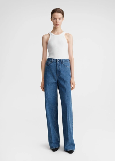 Totême Wide Leg Denim Vibrant Blue