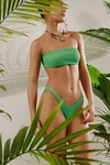 Out From Under Bette Ribbed Bandeau Bikini Top In Green, Women's At Urban Outfitters