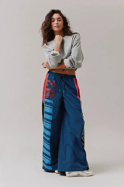 Bdg Adrienne Wide-leg Track Pant In Blue, Women's At Urban Outfitters