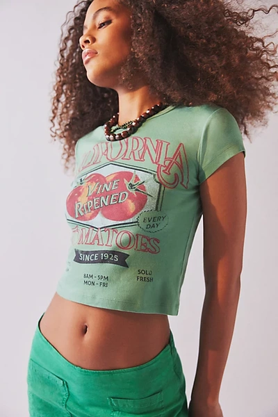 Urban Outfitters California Tomatoes Baby Tee In Green, Women's At