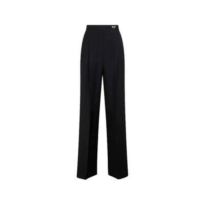 Prada Tailored Wool Straight-leg Trousers In Black
