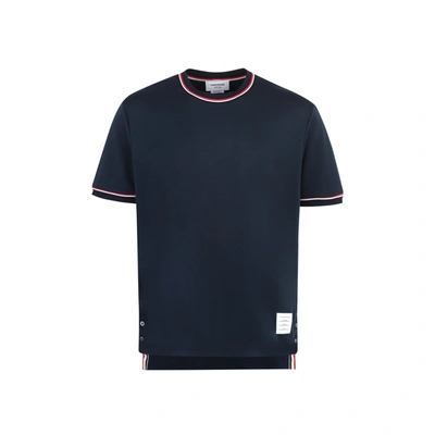 Thom Browne Cotton T-shirt In Blue