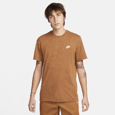 Nike Sportswear Embroidered Logo T-shirt In Brown