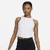 Nike One Fitted Dri-fit Cropped Tank Top In White