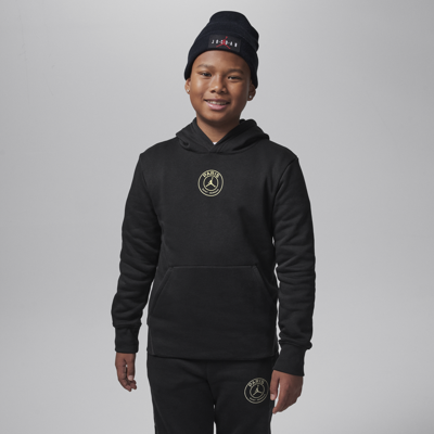 Jordan Paris Saint-germain Big Kids' Pullover Hoodie In Black