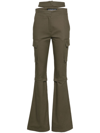 ANDREÄDAMO BROWN CUT-OUT ZIP-OFF FLARED TROUSERS