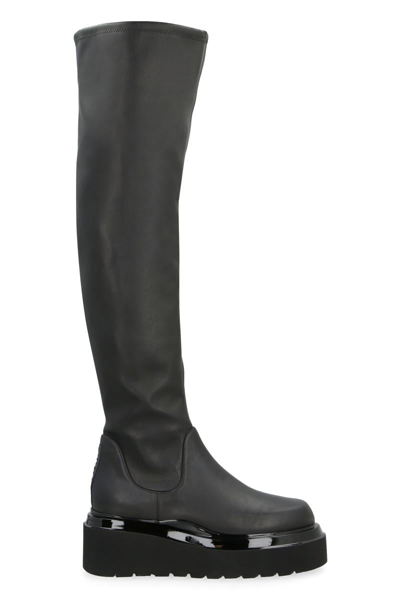 3juin Amalia Eco-leather Over-the-knee Boots In Black