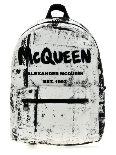 Alexander Mcqueen 'metropolitan' Backpack In White/black