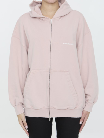 Balenciaga Mirror Hoodie In Pink