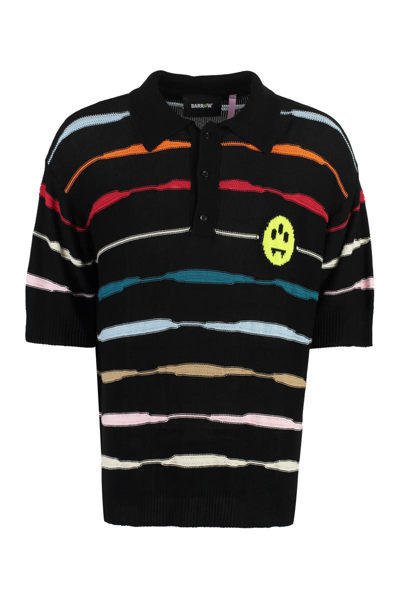 Barrow Knitted Polo Shirt In Black