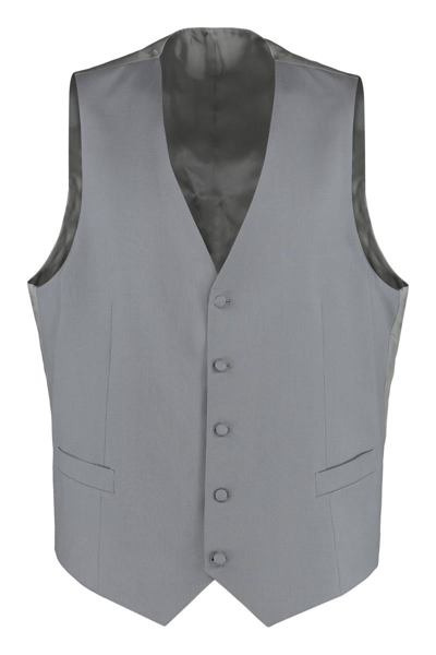 Canali Wool Vest In Grey