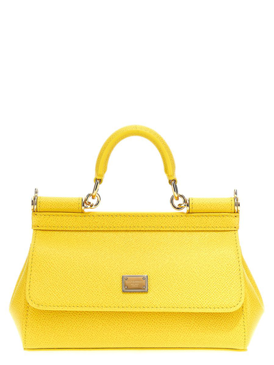 Dolce & Gabbana Handbag From The Sicily Line In Small Size In Yellow