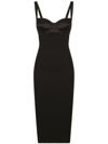 Dolce & Gabbana Bustier Neckline Pencil Dress With Open Back In Black
