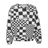 Erl Checked Crew-neck Sweatshirt With Rib Hem In White