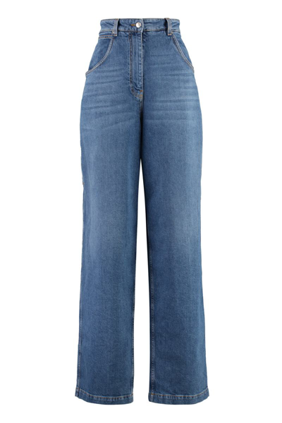 Etro Stylish Blue Wide-leg Jeans For Women