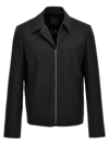 Givenchy Camicia Con Zip In Tessuto Garzato Colore: Graffite In Gray
