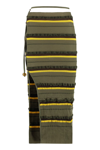 Jacquemus La Jupe Maille Concha Asymmetric Stripe Skirt In Green