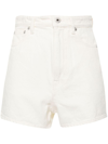 Kenzo High-waisted Logo Patch Shorts In Grey
