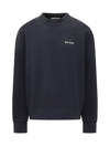 Palm Angels Back Logo Crewneck Sweatshirt In Blue