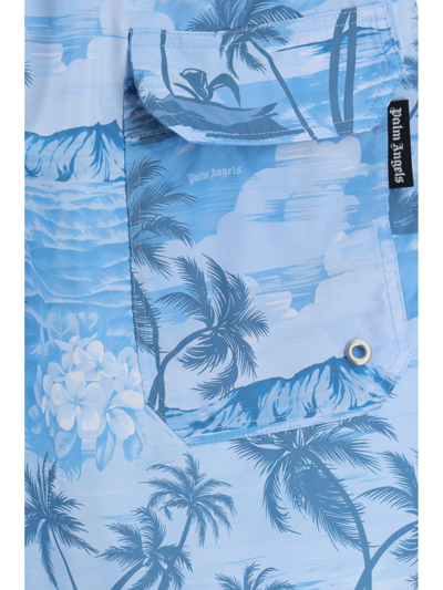 Palm Angels Swimwear In Indigo Blue Indigo Blue