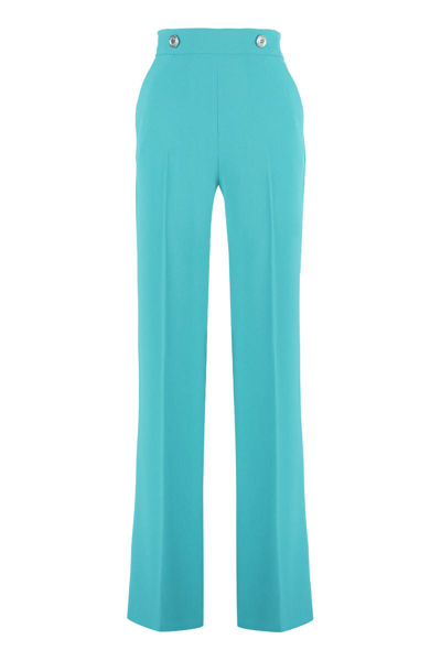 Pinko Flared Buttoned Tailored Pants In Green