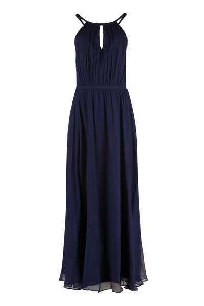 Polo Ralph Lauren Midi Viscose Dress In Blue
