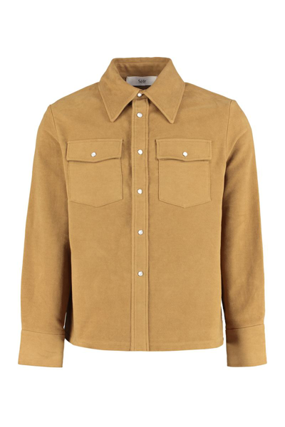 Séfr Matsy Cotton-moleskin Shirt Jacket In Brown