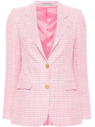 Tagliatore Tartan Single-breasted Blazer In Pink