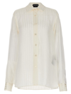 Tom Ford Striped Silk-satin Jacquard Shirt In White