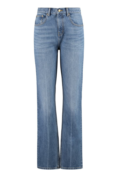 Tory Burch Mid-rise Straight-leg Denim Jeans In Blue
