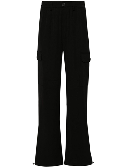 Twinset Drawstring-cuffs Cargo Trousers In Black