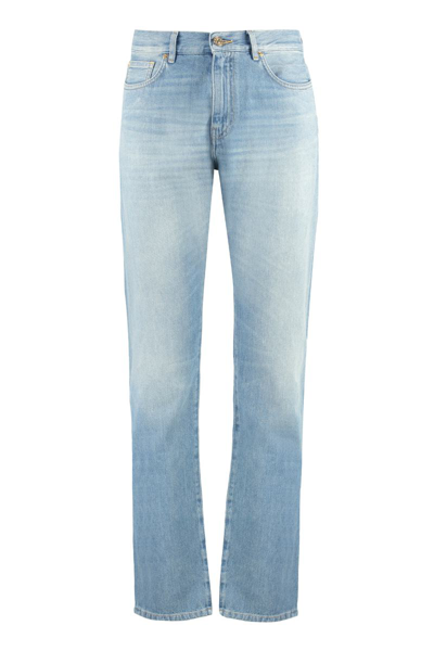 Versace 5-pocket Straight-leg Jeans In Blue