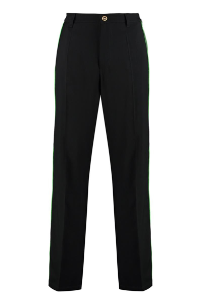 Versace Logoed Side Stripes Track-pants In Black