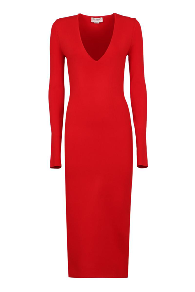 Victoria Beckham Stretch Sheath Dress In Red