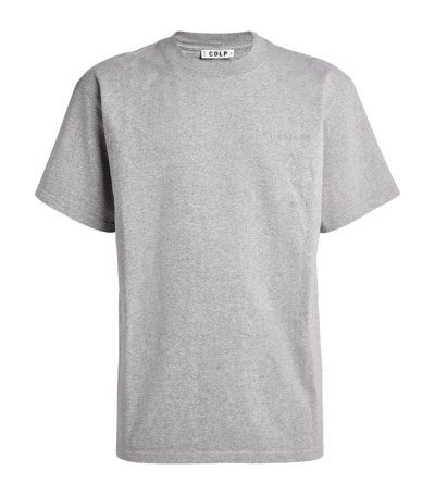 Cdlp Mobilité Logo-embroidered Cotton-jersey T-shirt In Gray