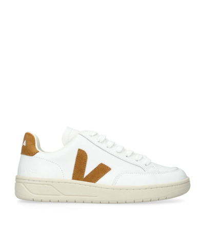 Veja Leather V-12 Sneakers In Beige