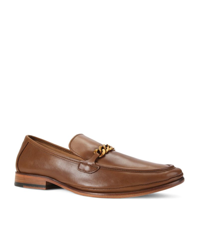 Kurt Geiger Leather Luca Loafers In Tan