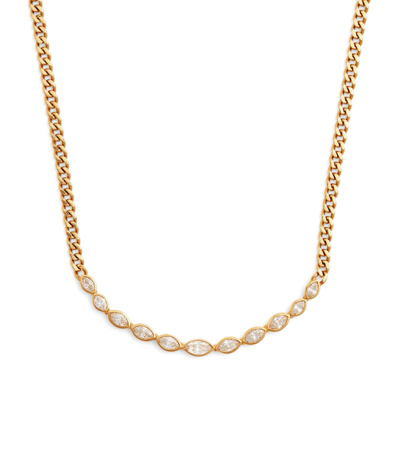 Shay Yellow Gold And Diamond Marquise Bezel Necklace