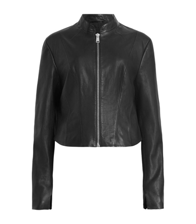 Allsaints Sadler Leather Jacket In Black