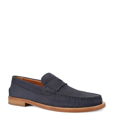 Kurt Geiger Leather Luis Loafers In Navy